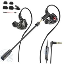 Wired Gaming Earbuds with Microphone, Deep Bass in-Ear Monitors Earphones,