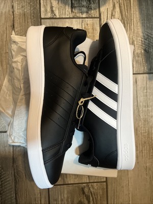 Adidas Grand Court Base Men's Tennis Shoes EE7900 Black/White Sneakers Size 10.5