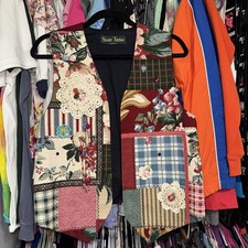 Vintage 100 cotton patchwork vest with embellishments