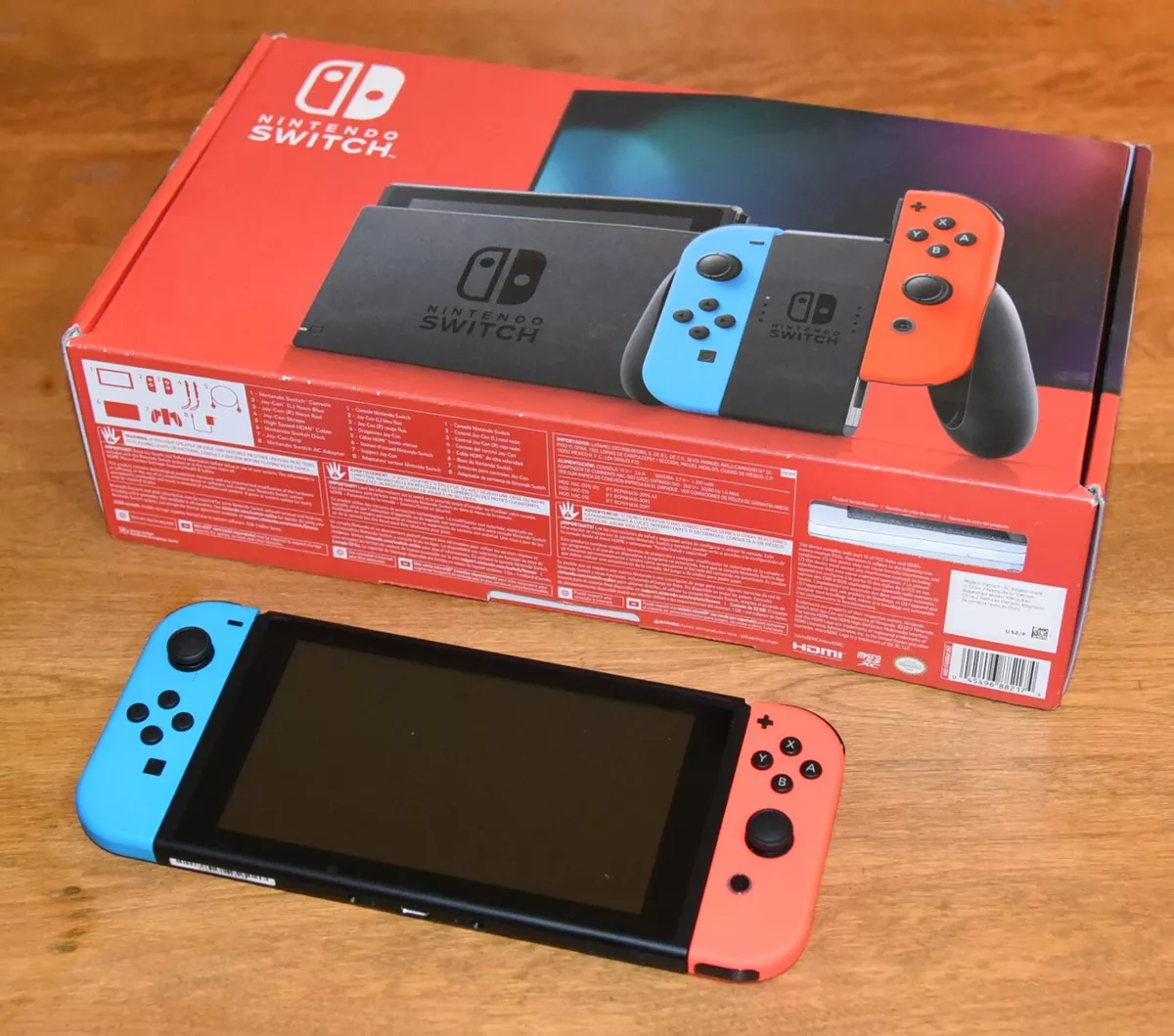  Nintendo Switch with Neon Blue and Neon Red Joy‑Con : Video  Games