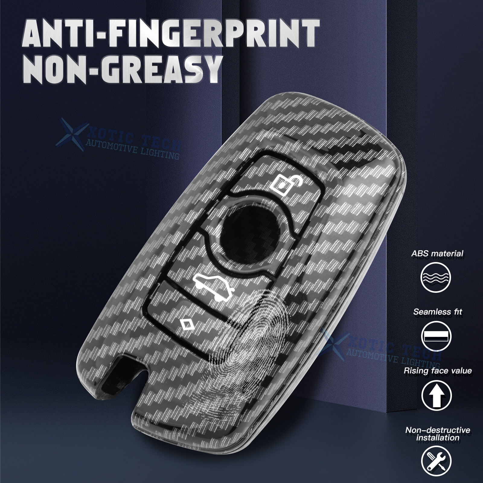Carbon Fiber ABS Keyless Key Fob Shell Case For BMW 3 5 Series F30 F31 ...