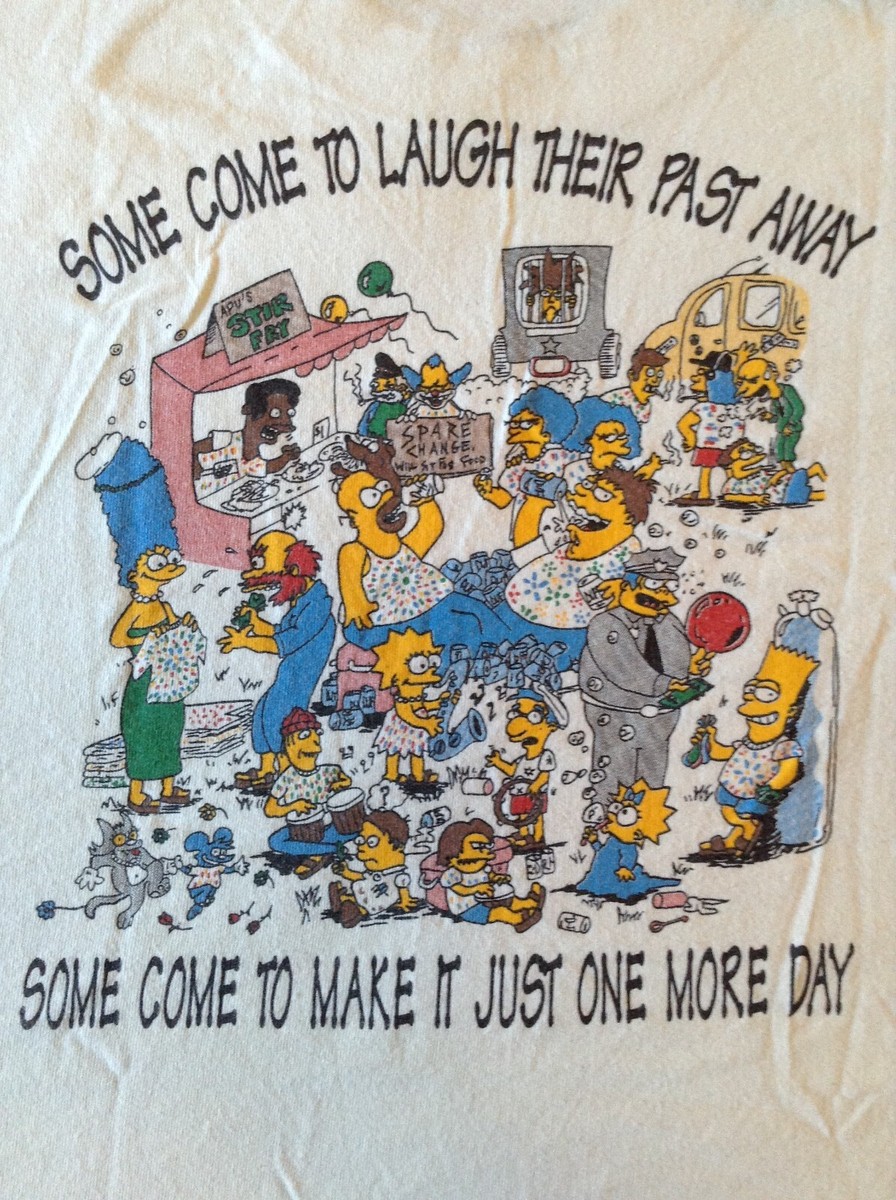 The Simpsons GRATEFUL DEAD Lot T-Shirt Early 90s Jerry Garcia Bob