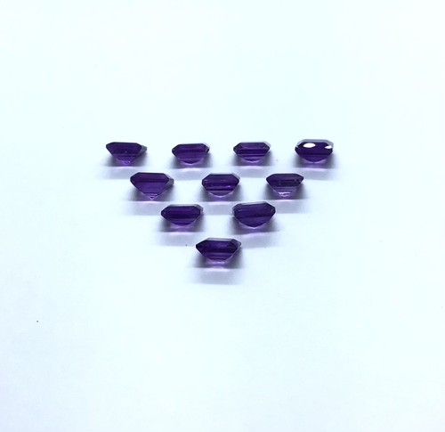 African Amethyst Square Cut Faceted Natural Loose Gemstone For Making Jewelry - Picture 15 of 24