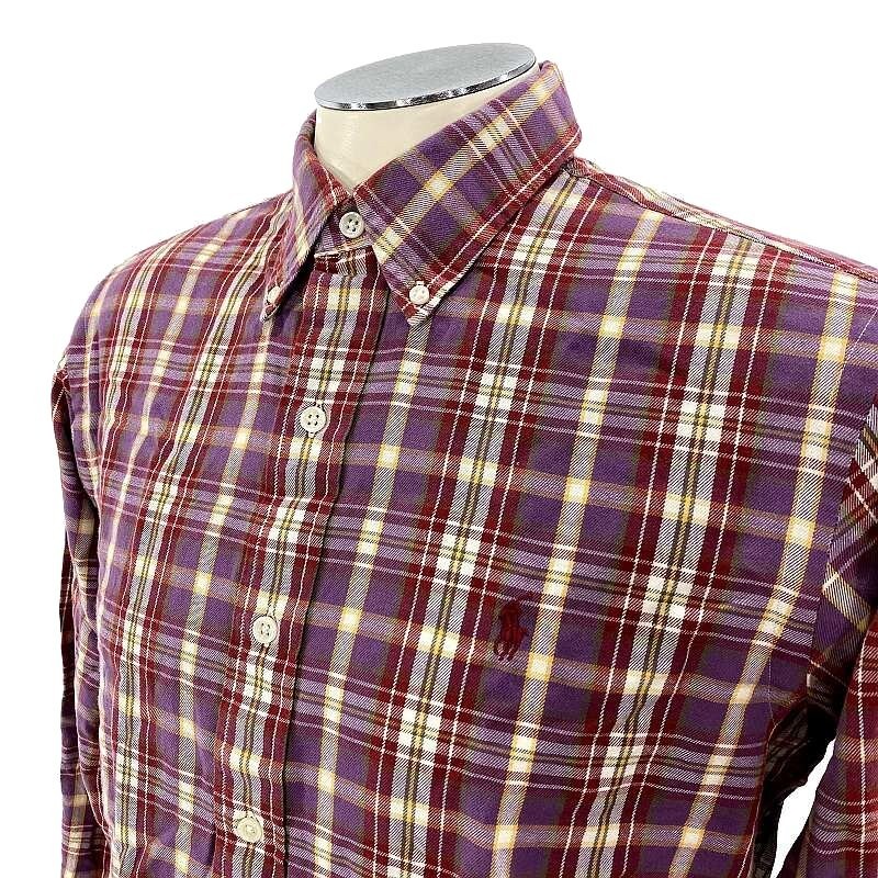 Polo Ralph Lauren personalizzata vestibilità bottoni camicia media rossa pony a quadri uomo