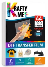 Glossy DTF Film Sheets , A4 (8.3"x11.7"), 100 sheets/pack ,Cold Peel