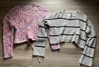 Women’s Lot Of 2 Long Sleeve Crop Sweaters Size L & Xl Windsor & No Boundaries