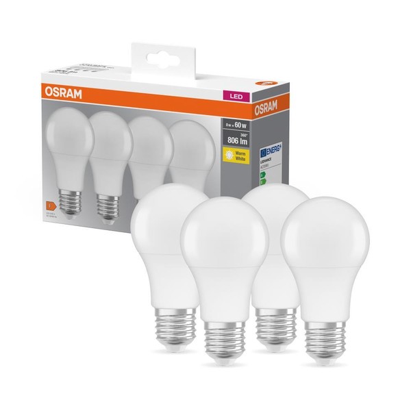 4Er-Pack Osram Led Base A60 E27 8.5W 2700K Warmweiß Led Lampe 60W GlüHbirne-image