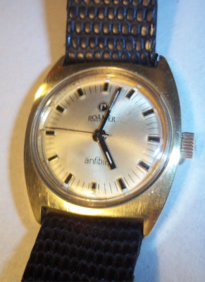 Rare 1960s Ladies Gold Plated ROAMER ANFIBIO Mechanical Wristwatch 469-1230 005