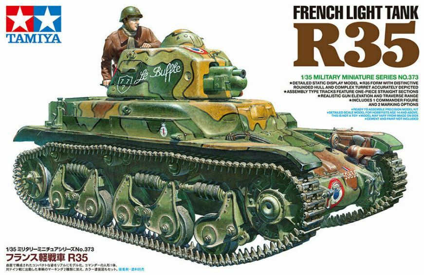 さ RENAULT R-35 - WW II TANK W/CREW FIGURE (FRENCH ARMY MKGS