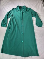 VTG HENSON KICKERNICK Green Velour Short Knee Length Robe Button Front