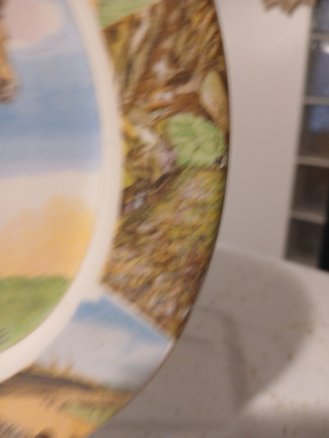 Vintage Souvenir  Kentucky The Blue Grass State Plate Ebrink Japan With Holder