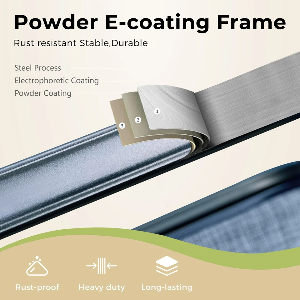 Outdoor Swivel Bar Stools Set of 2 Bar Height Patio Chairs Furniture Porch Blue - Imagem 4 de 4