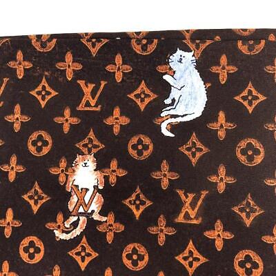 Louis Vuitton Scarf Stole Catogram Monogram Cat Grace Conddington Silk New  90 cm