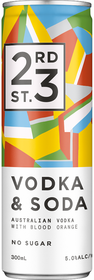 23rd Street Distillery Australian Vodka & Blood Orange Soda 300ml Can ...