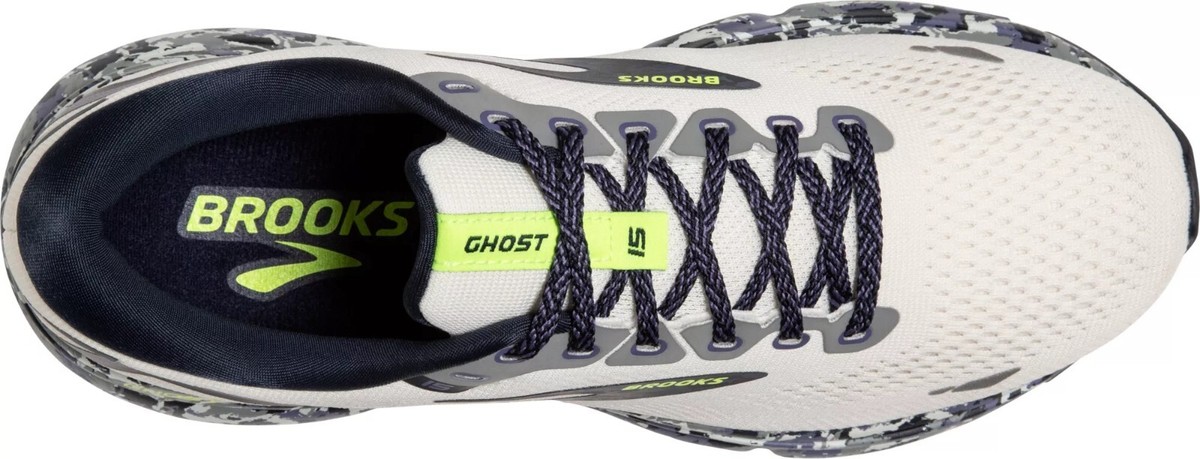 Brooks Ghost 15 White/Nightlife/Camo Cross Train Gym Runner  display picture 3