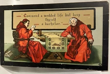 1904 Taber & Prang Art Commend a Wedded Life but Keep Thyself a Bachelor PICTURE