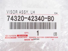 Genuine OEM Toyota 74320-42340-B0 Driver Sun Visor w/ Mirror Gray 2001-2003 RAV4