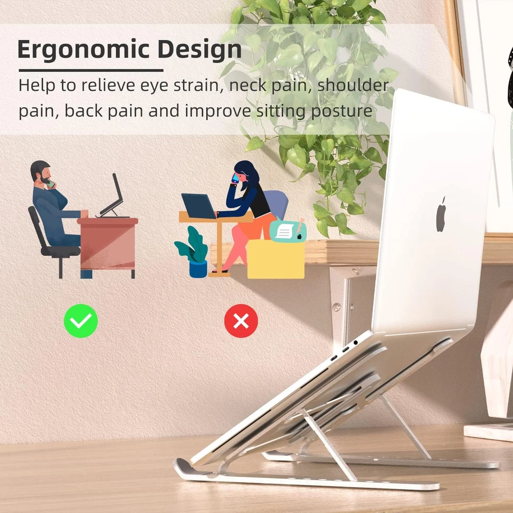 Laptop Stand, Aluminum Alloy Computer Stand, Ergonomic Adjustable Laptop Riser E Laptop Stand, Aluminum Alloy Computer Stand, Ergonomic Adjustable Laptop Riser E