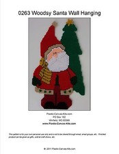 Woodsy Santa Wall Hanging-Christmas-Plastic Canvas Pattern or Kit