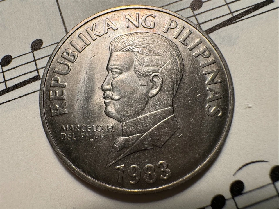 PHILIPPINES 50 s 1983 KM242.2 Cu-Ni 1yr type ERROR: B instead of P - TOP GRADE ! - Image 2 of 2