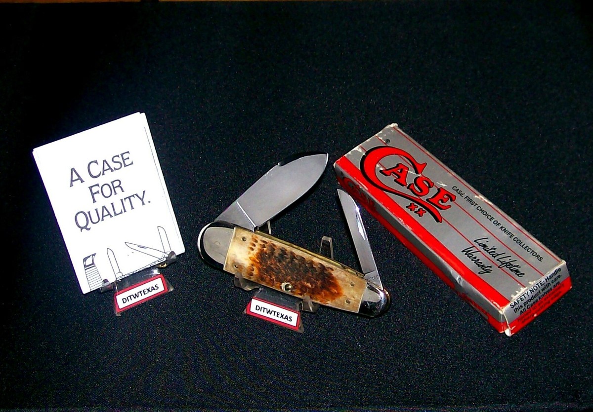 Case XX ROG62070 SS Knife 1989 NKCA Rogers Jigged Bone USA Made