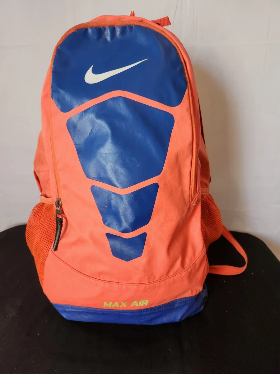 Vintage 90s Nike Max Air Orange Neon Volt Yellow Blue Backpack RARE EUC