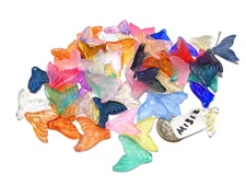 MIX Pressed Glass Mermaid Tail COLOR MIX  20mm  Lot of 8 M1312