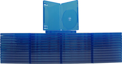 (50) Blue Playstation 4 Sony Game Cases 14mm 1 Disc Capacity Storage VGBR14PS4BL