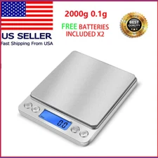 Digital Weight Scale Kitchen Jewelry Gold Grain Food MiniSize Gram 2000g x 0.1g