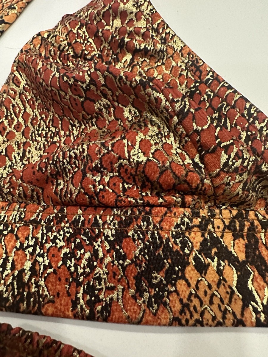 専用　Skin Venus Venus Vintage Rare Metallic Bronze Snakeskin Bikini Ring Top