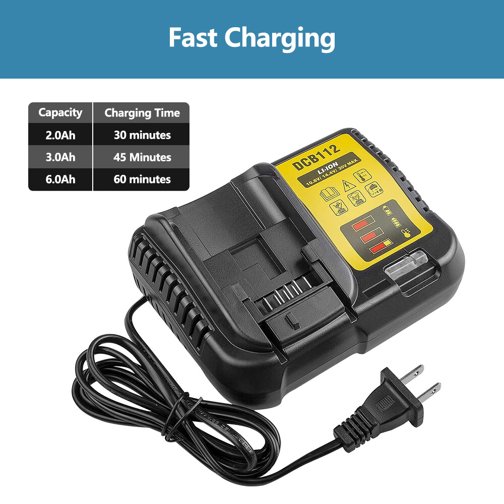 DCB112 Charger Replacement For DeWalt 12V-20V Batteries Fast