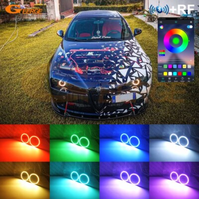 For Alfa Romeo 159 Brera Spider Multi Color RGB LED Angel Eyes Kit Bluetooth APP