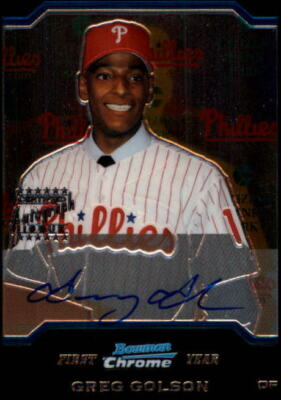 2004 Bowman Chrome Draft #169 Greg Golson RC Autograph Rookie Card Rc ...