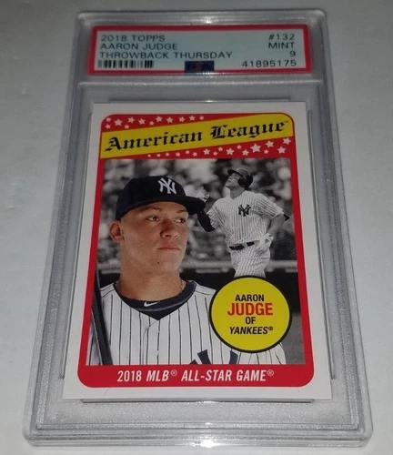 2018 Topps TBT #132 Aaron Judge 1969 All Star Design Card Graded PSA 9 Mint