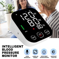 Blood Pressure Monitor Automatic Upper Arm BP Cuff Machine Talking  LED Display