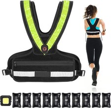 Weighted Vest for Women, 2-10lbs Reflective Weighted Running Vest with Headlight