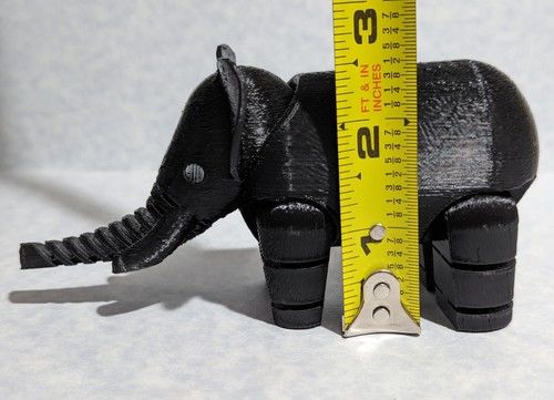 Entzückender schwarzer Elefant bewegliche Beine - Schreibtisch Buddy Regal Stück - Bild 5 von 9
