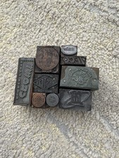 Lot Of 9 Vintage Print Blocks Letterpress Mixed Lot Sizes