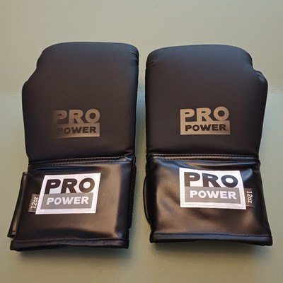 Pro Power 120Z Boxhandschuhe - Schwarz Silber Top Zustand 