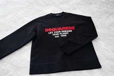 DSQUARED2 Logo Sweatshirt Black Size M Made in Italy Crewneck