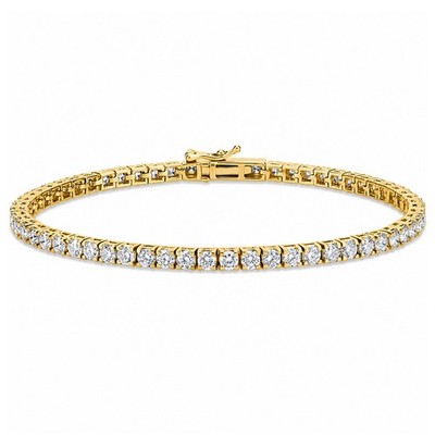 14K Yellow Gold 5 cttw Lab Grown Diamond Tennis Bracelet 7'' Holiday Gift