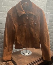 Cripple Creek Womens Brown Leather Zip Jacket...