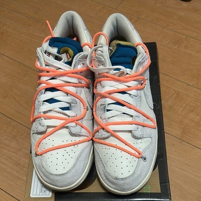 Off-White x Nike Dunk Low Sail Neutral Grey DJ0950-119 US 10 used Authentic
