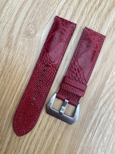 26mm 25 24mm 23 22 21 20 19 18 17 16 Burgundy ostrich leather Watch Strap Band