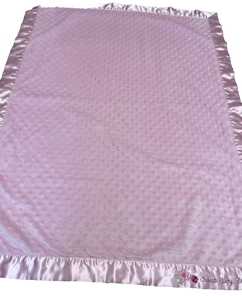 Manta Carters Solo Un Año Dulce Bebé Niña Rosa Minky Dot Satinado 30x39.5 Foto 2 de 4