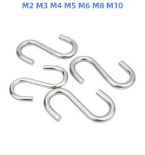 304 Stainless Steel S Hooks M2 M3 M4 M5 M6 M8 M10