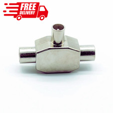 2 Way COAX Coaxial T Splitter TV Aerial Male to 2 x Female Metal Adaptor RF