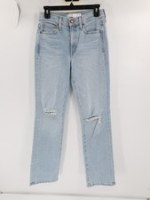 AYR Jeans Women 28 L31 The Sugar Straight Leg High Rise Light wash Stretch Denim