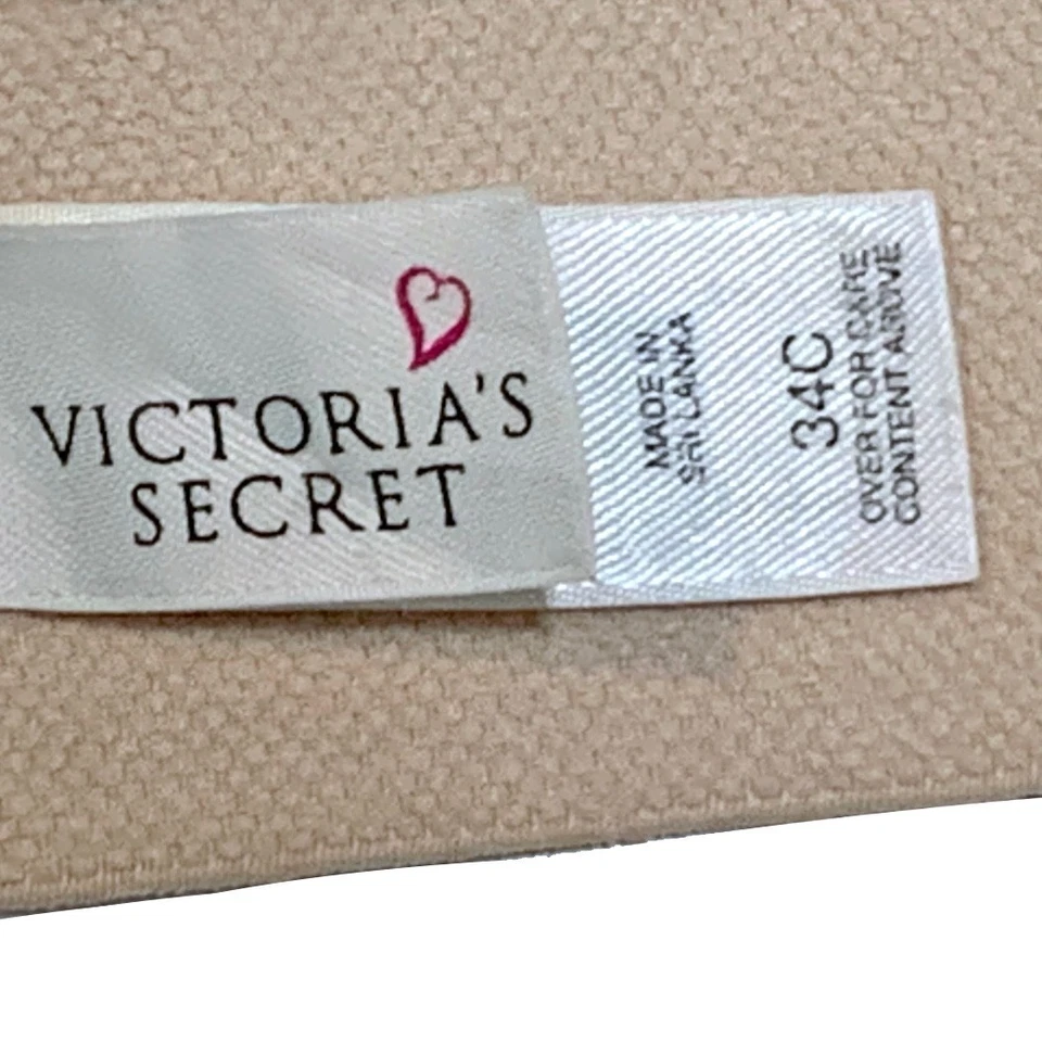 Sujetador Victoria's Secret Beige Satén Longline Sin Tirantes, Talla 34C Foto 3 de 3