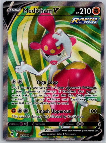 Medicham V 185/203 Ultra Rare Evolving Skies Pokemon Holo Near Mint